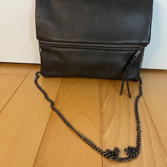 Leather Fold Over Cross Body Chain Bag - Picture 4 of 7